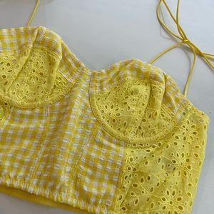 URBAN OUTFITTERS SWEET ON YOU GINHGHAM BUSTIER TOP